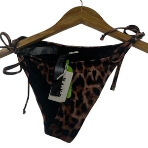 NA-KD Leopard Print Tie Wrap Bikini Bottoms Women's Size S